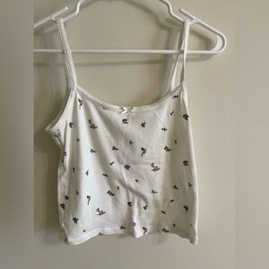 Levi's White Ribbed Tank Top